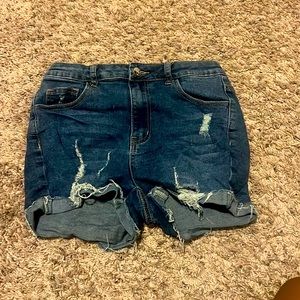 blue jean shorts